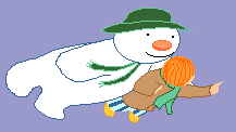 snowman based on Raymond Briggs' The Snowman video 1982 -ejm (after Raymond Briggs) gif 1.82kb