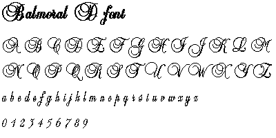 'Balmoral D' Font looks